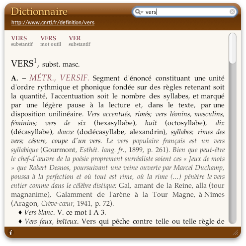Dictionnaire version 1.1