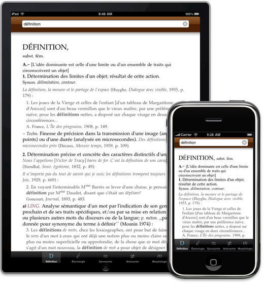 Dictionnaire 1.2 pour iPhone, iPod Touch et iPad